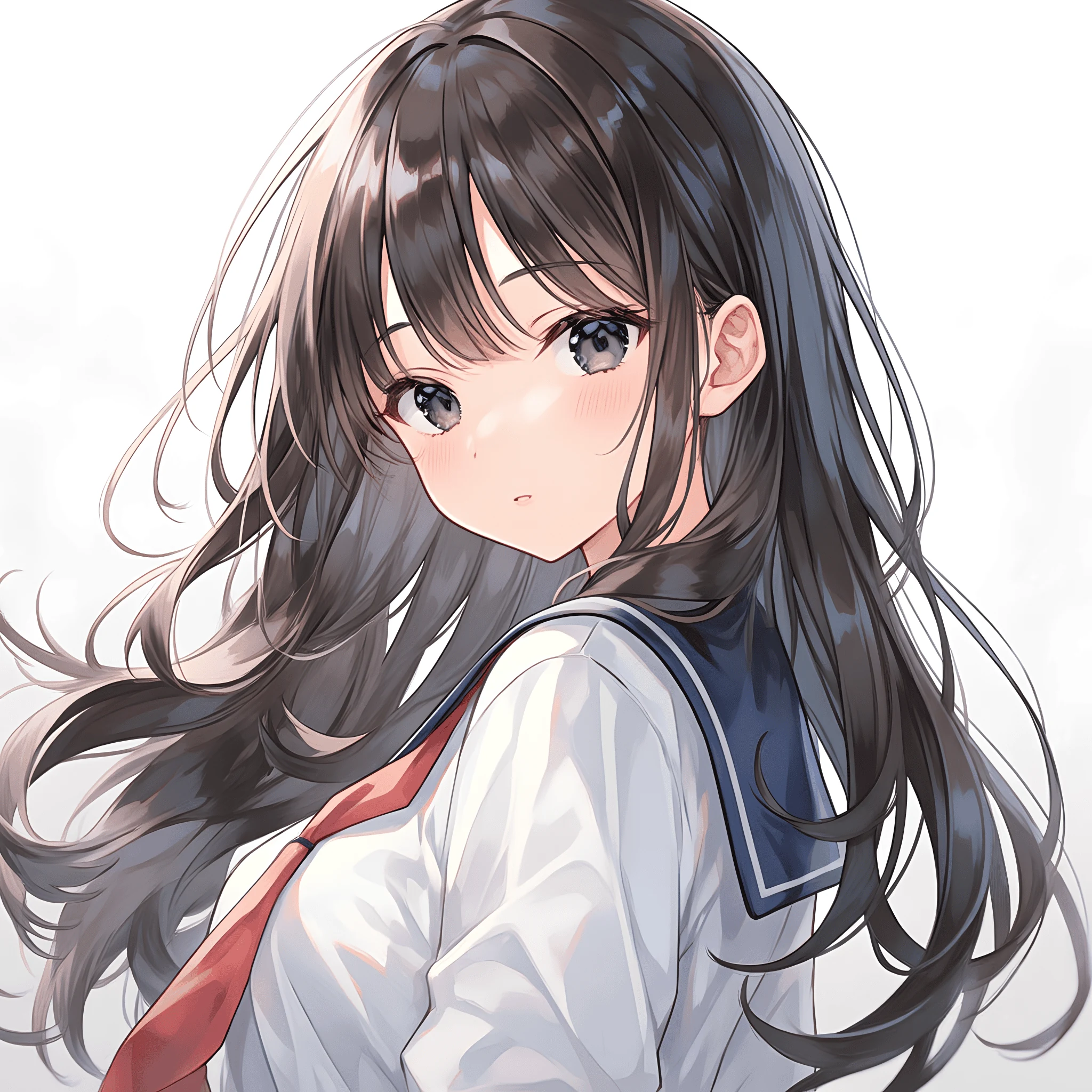 漫蛙长发人物插画，漫画池画面